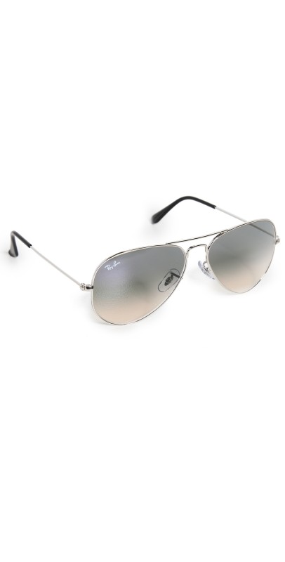 Ray-Ban Aviator Sunglasses Silver/Grey