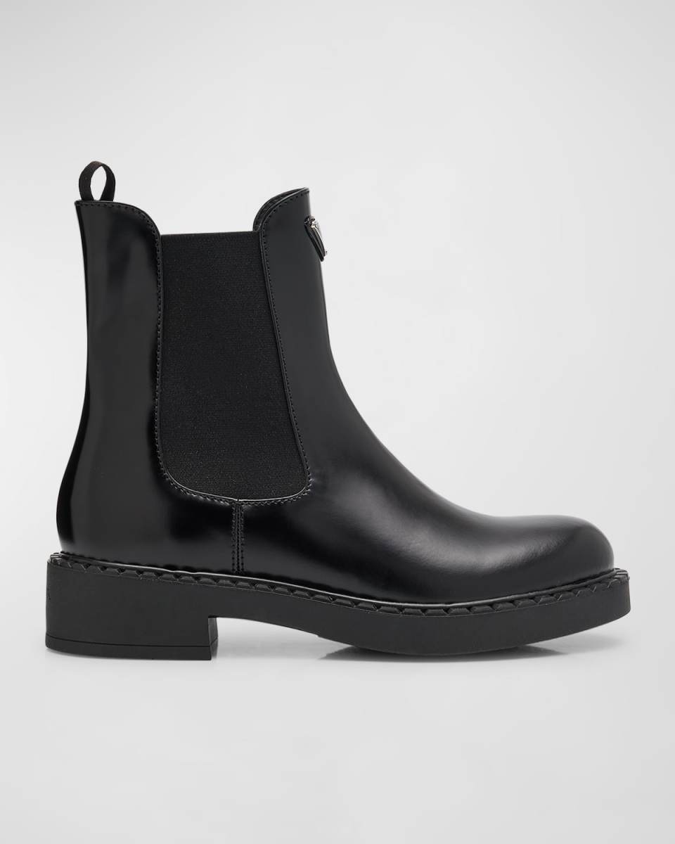 Chocolate Calfskin Chelsea Ankle Boots