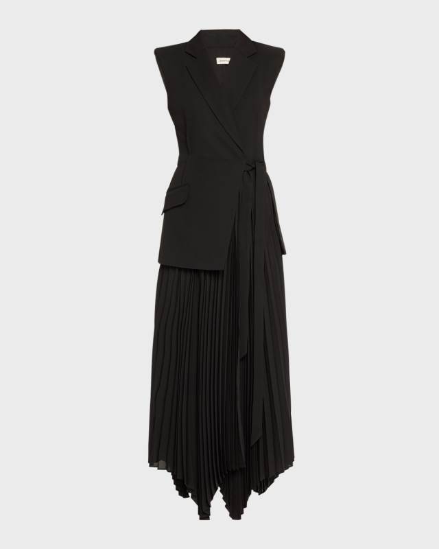 Helena Combo Blazer Sleeveless Midi Dress