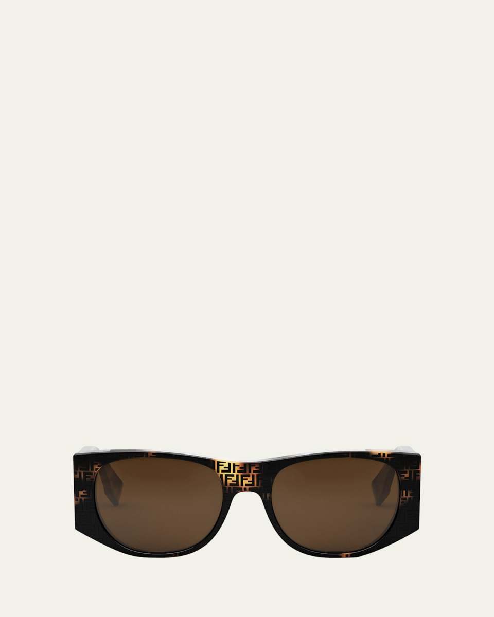 Baguette Logo Acetate Oval Sunglasses