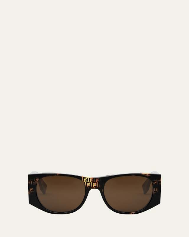 Baguette Logo Acetate Oval Sunglasses