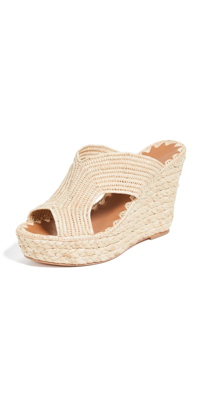 Carrie Forbes Lina Wedge Mules Natural