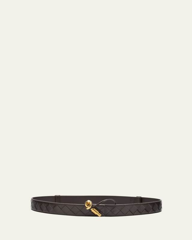 Knot Buckle Medium Calf Leather Belt