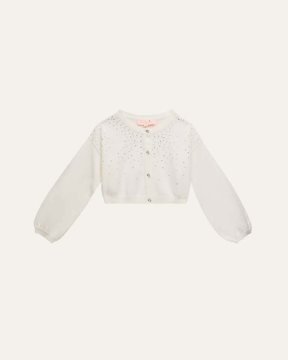 Girl's Embellished Holiday Cardigan, Size 2-11