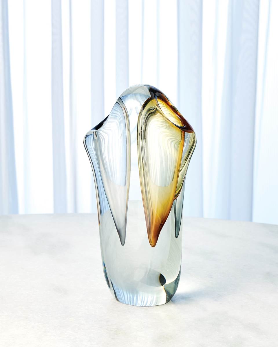 Large Duet Vase, Amber/Grey