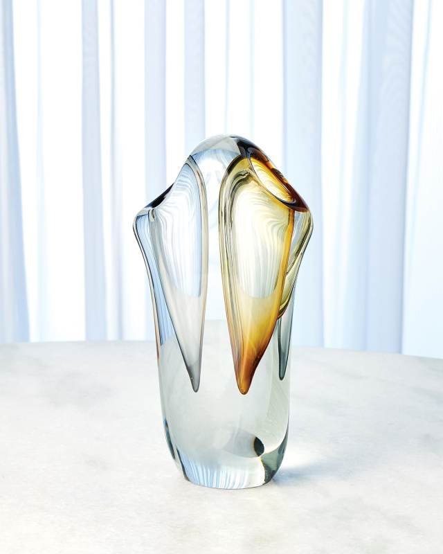 Large Duet Vase, Amber/Grey