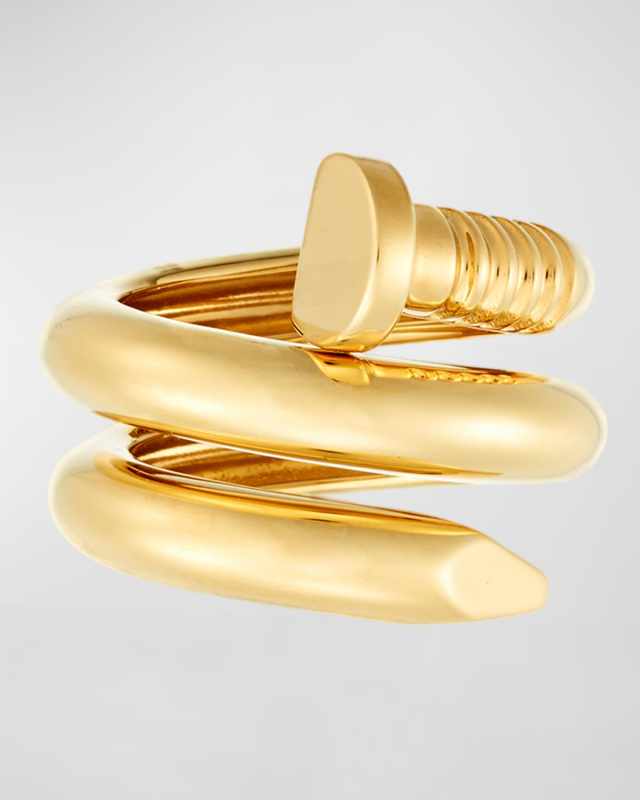 18k Gold Polished Nail Ring, Size 6.5