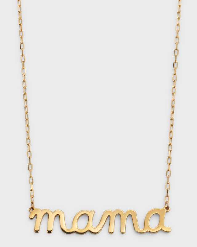 14k Gold Mama Script Necklace