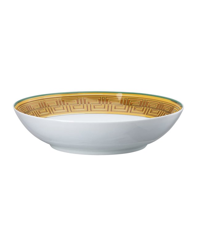 Medusa Amplified Green Coin Rim Soup Bowl
