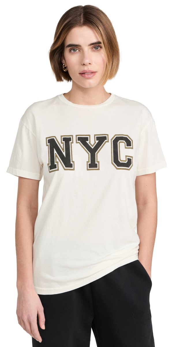 Original Retro Brand NYC Block Letters Crew Neck Antique White