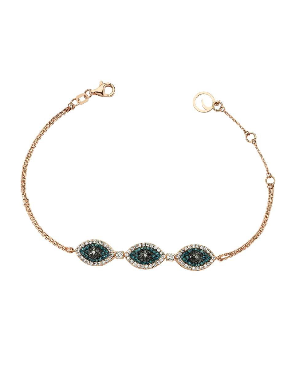 Eye Light Multi-Diamond 3-Station Bracelet