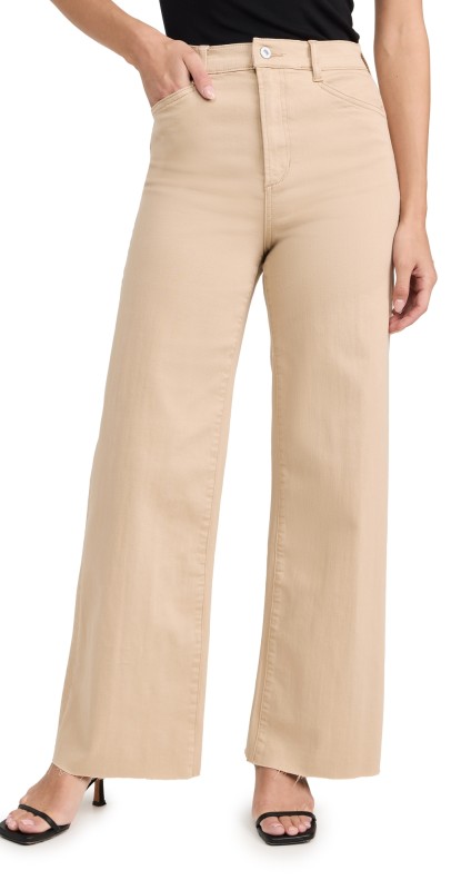 Favorite Daughter The Mischa Super High Rise Wide Leg Ankle Jeans Warm Sand