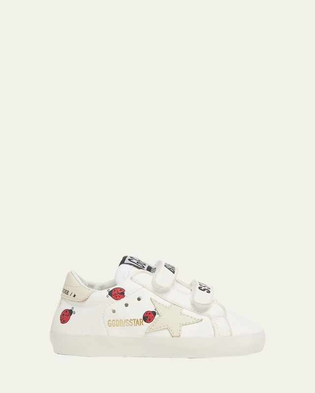 Girl's Old School Nappa Leather Ladybug Sneakers, Baby