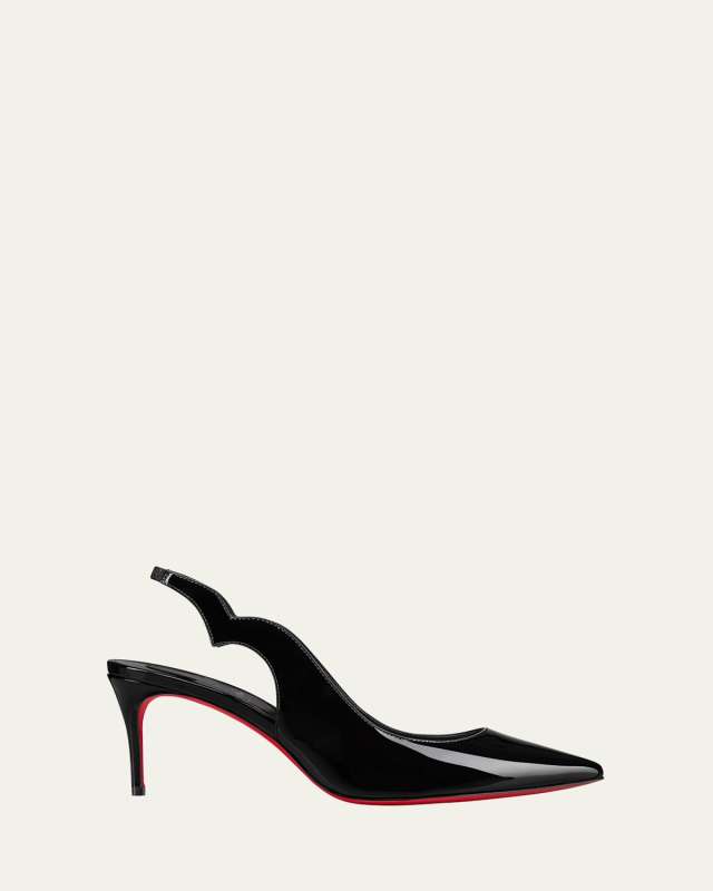 Hot Chick Patent Red Sole Slingback Pumps
