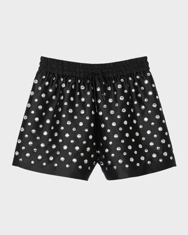 Halo Studded Drawstring Shorts