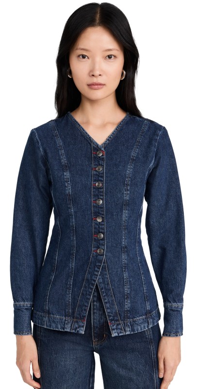 ALIGNE Audrey Denim Top Mid Blue