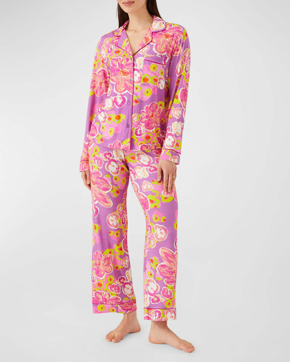 Sofia Cropped Floral-Print Jersey Pajama Set