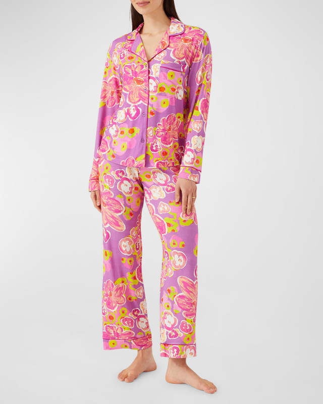 Sofia Cropped Floral-Print Jersey Pajama Set
