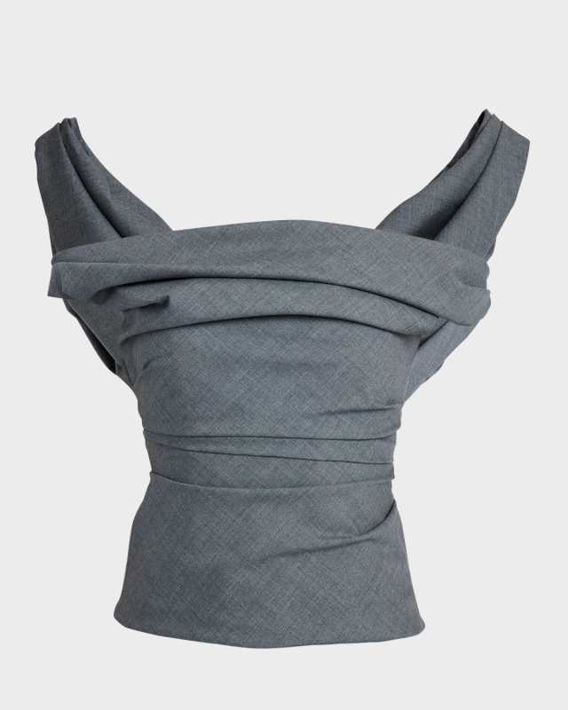 Dora Draped Off-Shoulder Wool Top