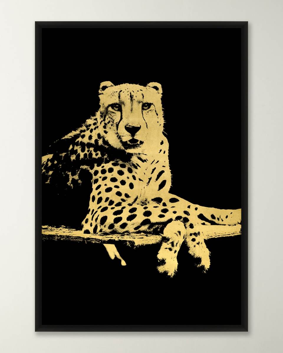 "Lounging Leopard 2" Framed Giclee