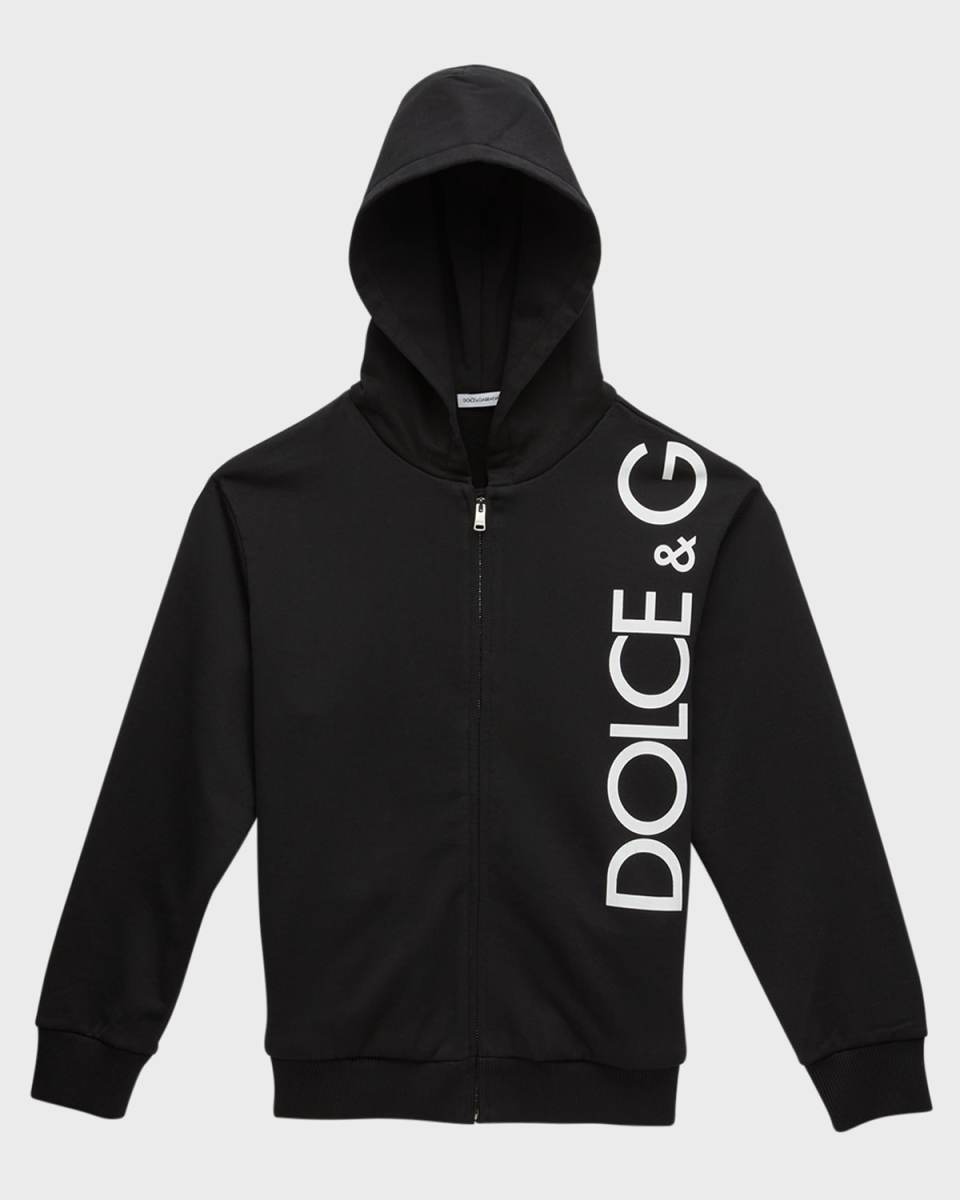 Boy's Vertical Logo-Print Hoodie, Size 8-14