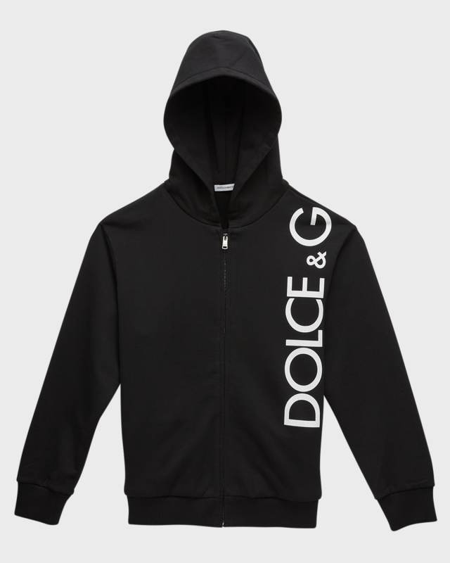 Boy's Vertical Logo-Print Hoodie, Size 8-14