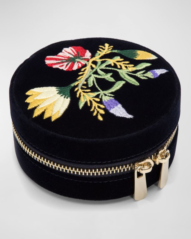Zoe Round Travel Jewelry Case