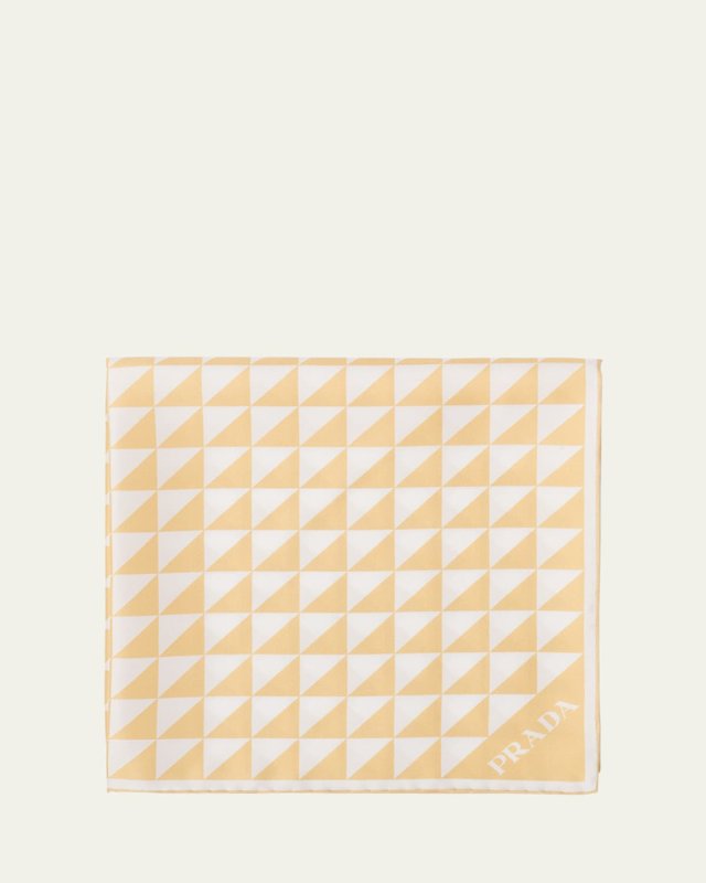 Triangle Line-Print Silk Scarf