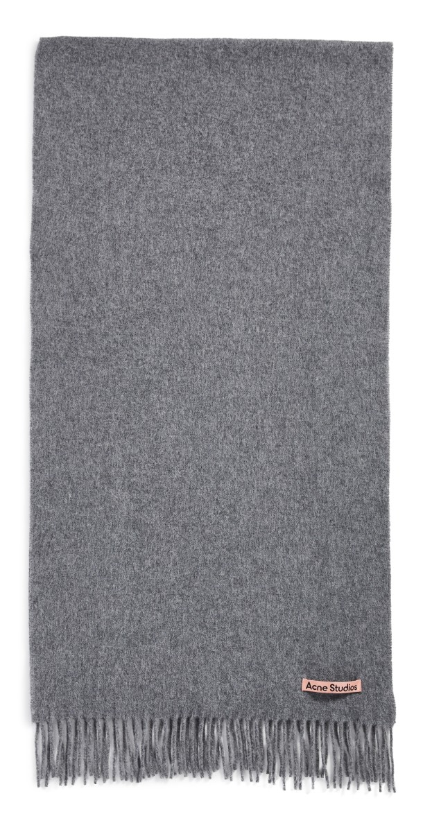 Acne Studios Oversized Fringe Wool Scarf Black