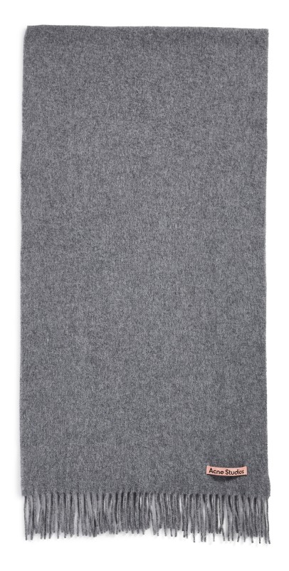 Acne Studios Oversized Fringe Wool Scarf Black