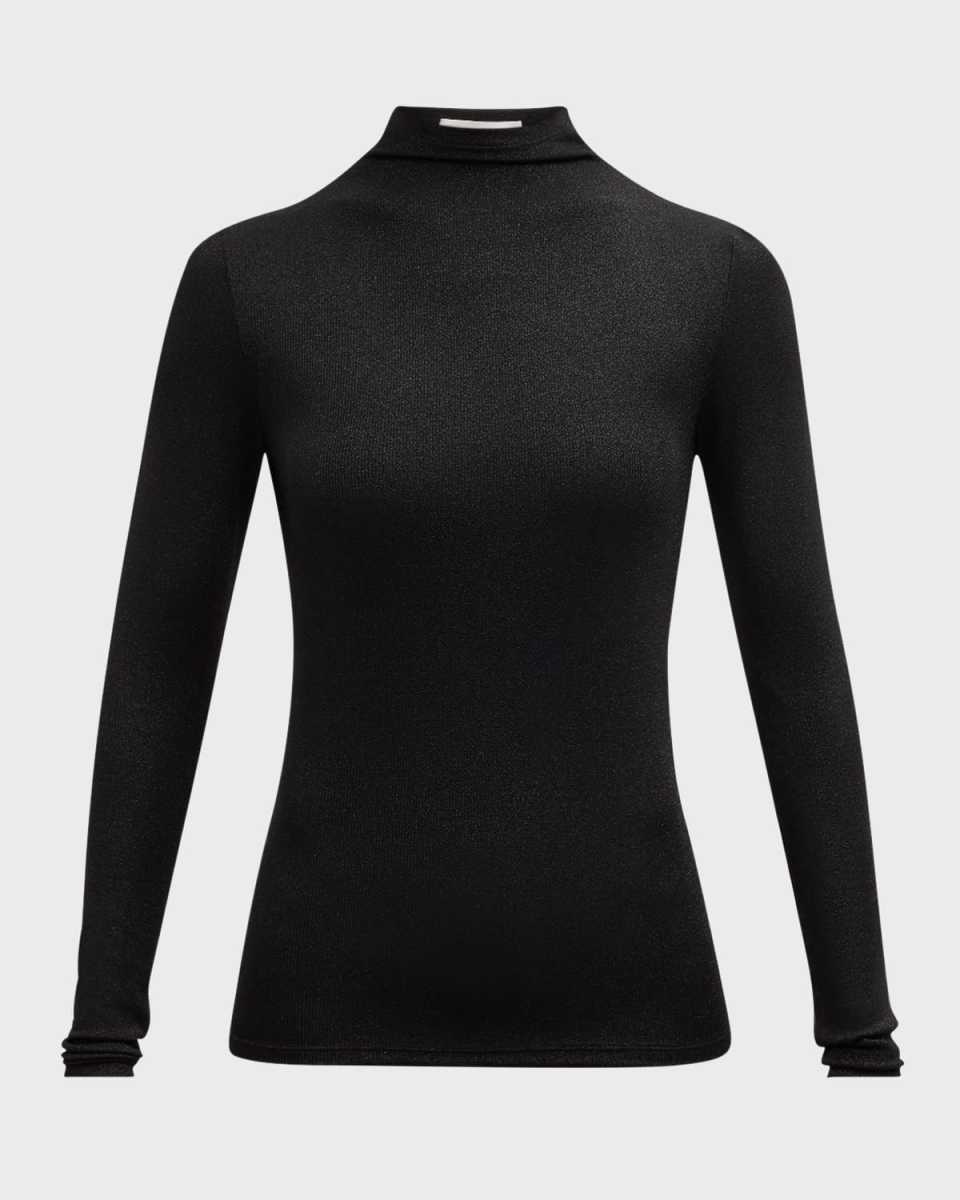 Sparkly Lurex Turtleneck Top