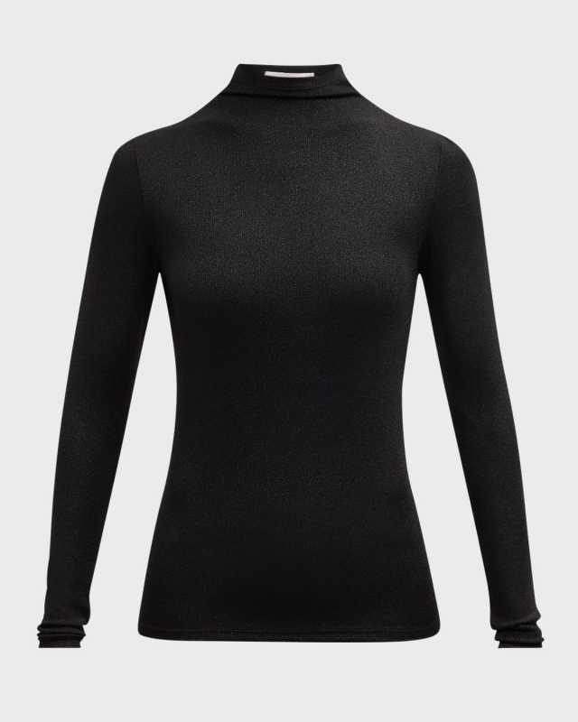 Sparkly Lurex Turtleneck Top