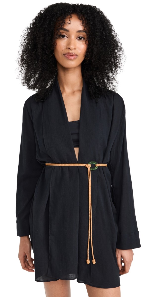 ViX Paula Hermanny Solid Tina Short Cover Up Black