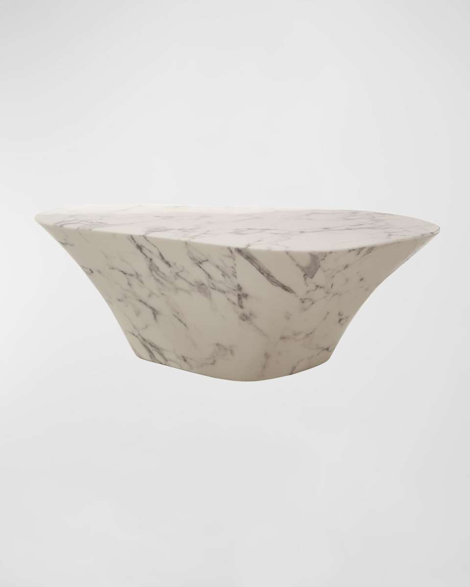 Oval Marble Look Coffee Table