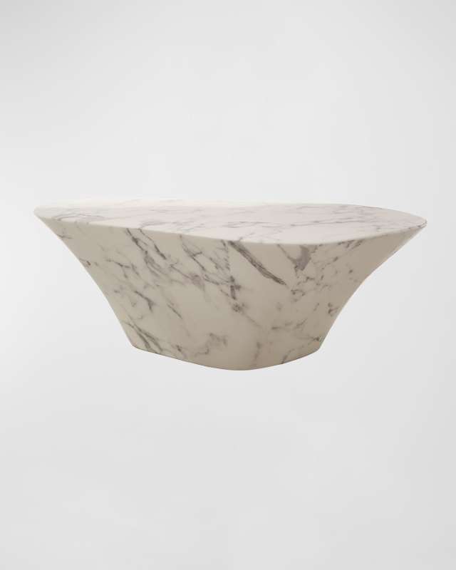 Oval Marble Look Coffee Table