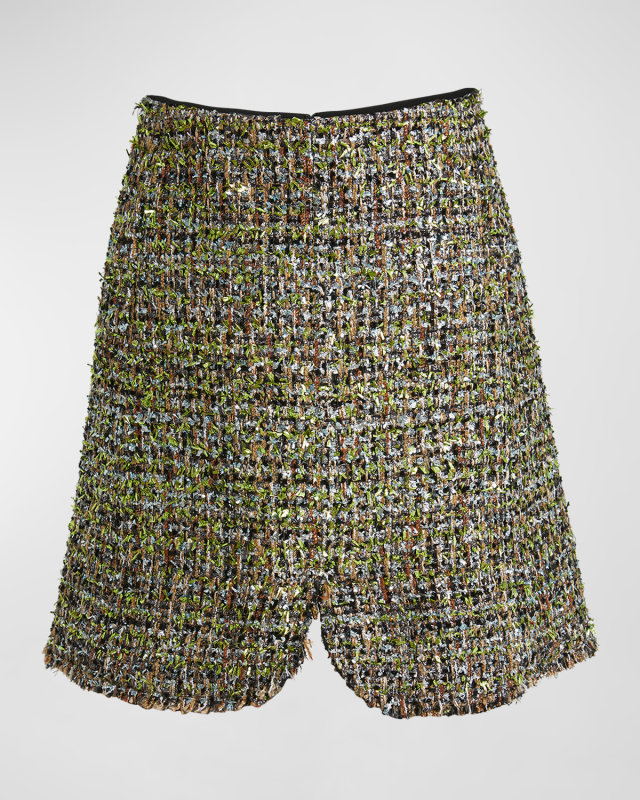 Metallic Eyelash Tweed Mini Skirt