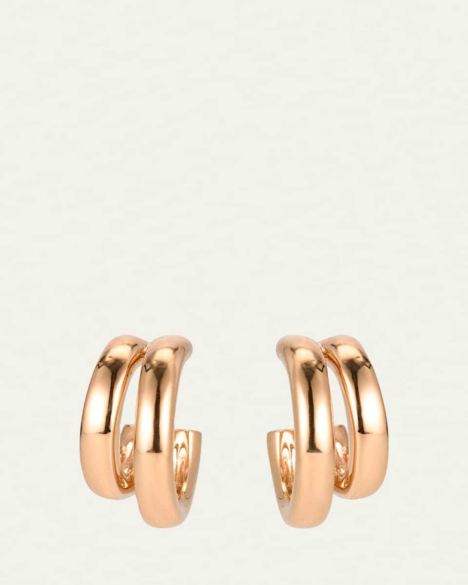 18K Rose Gold Together Double Hoop Earrings