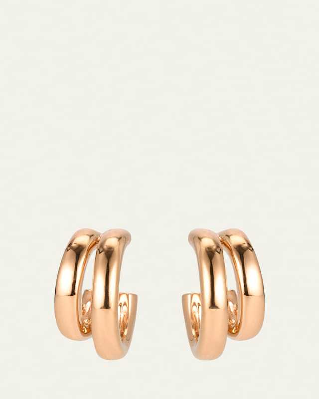 18K Rose Gold Together Double Hoop Earrings