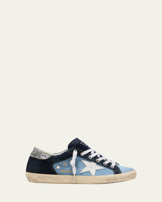 Superstar Denim Glitter Low-Top Sneakers