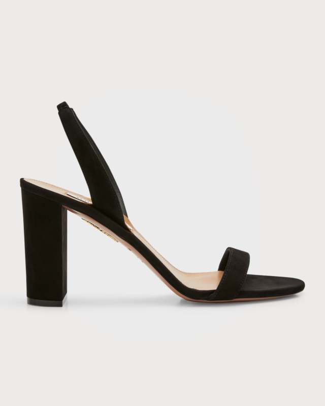 So Nude Block-Heel Halter Sandals