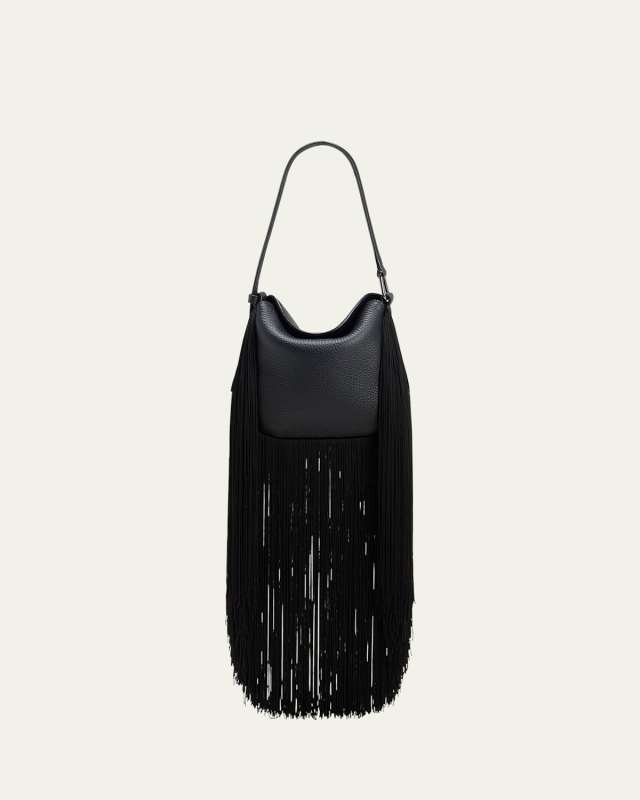 Anna Mini Fringe Leather Hobo Bag