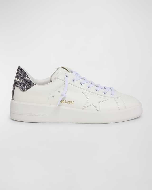 Pure Star Leather Glitter Low-Top Sneakers