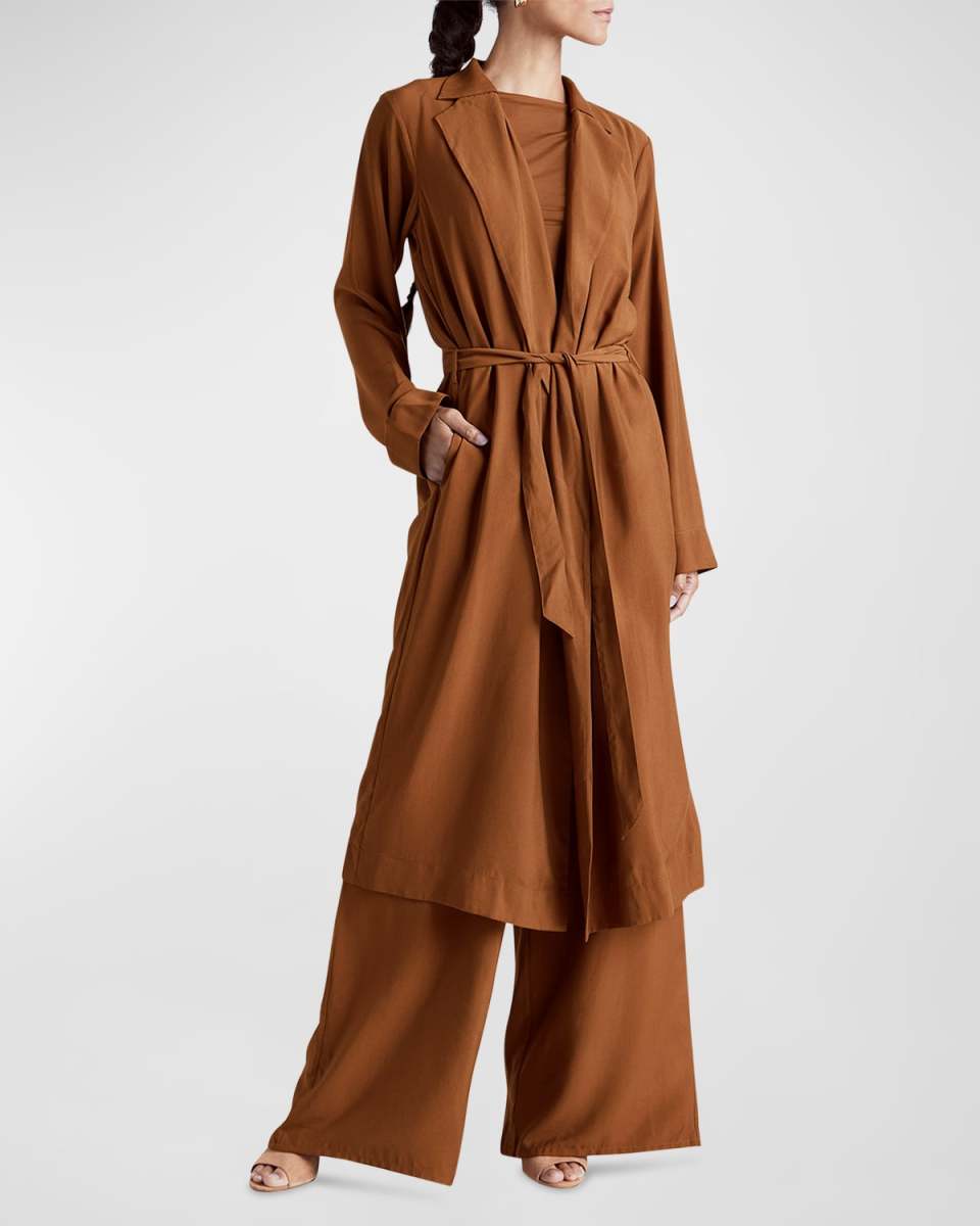 x Kate Young Viscose-Blend Wrap Coat