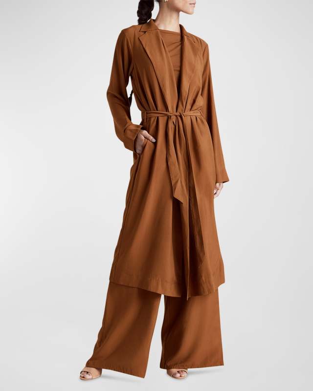 x Kate Young Viscose-Blend Wrap Coat