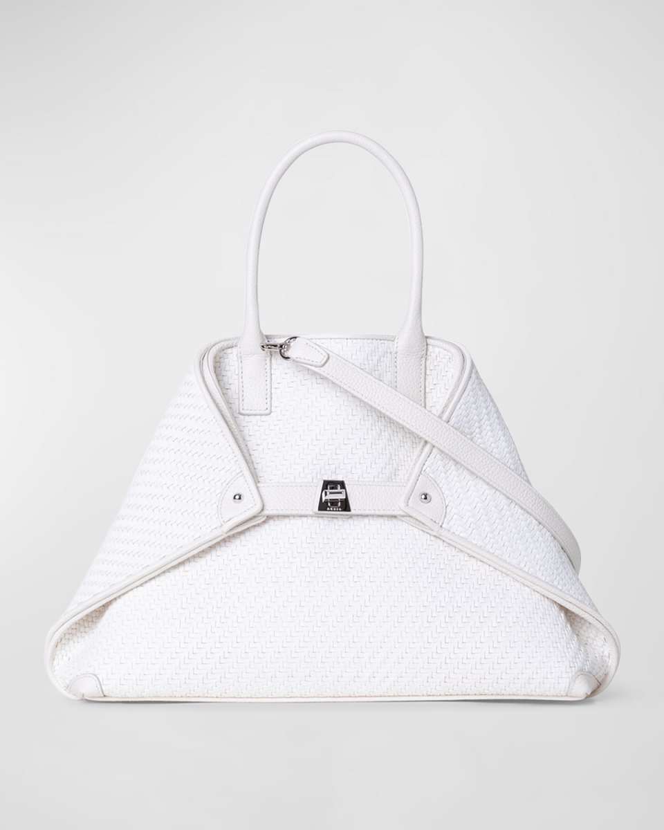 Ai Small Braided Leather Top-Handle Bag