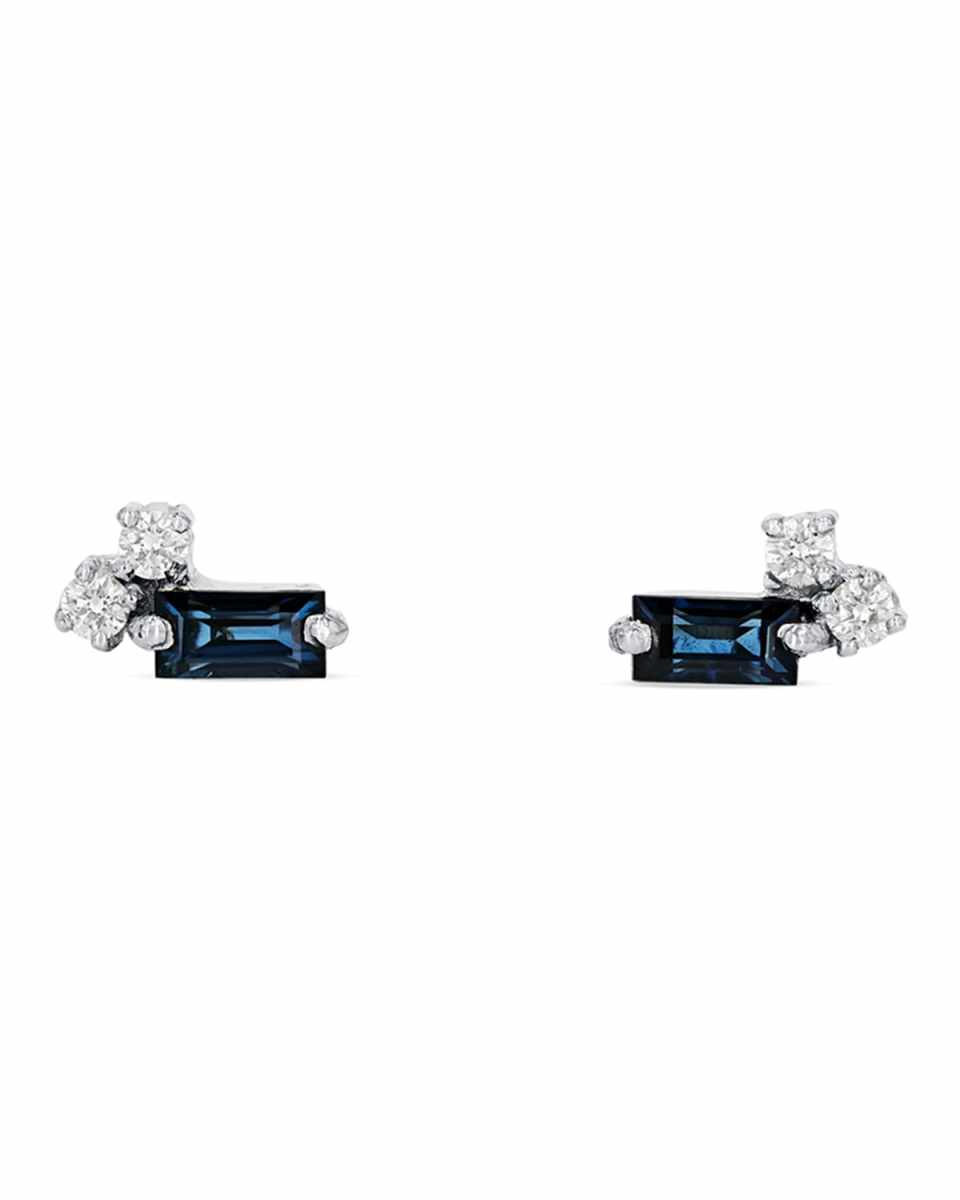 Blue Sapphire Fireworks Stud Earrings