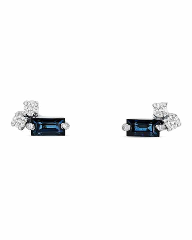 Blue Sapphire Fireworks Stud Earrings