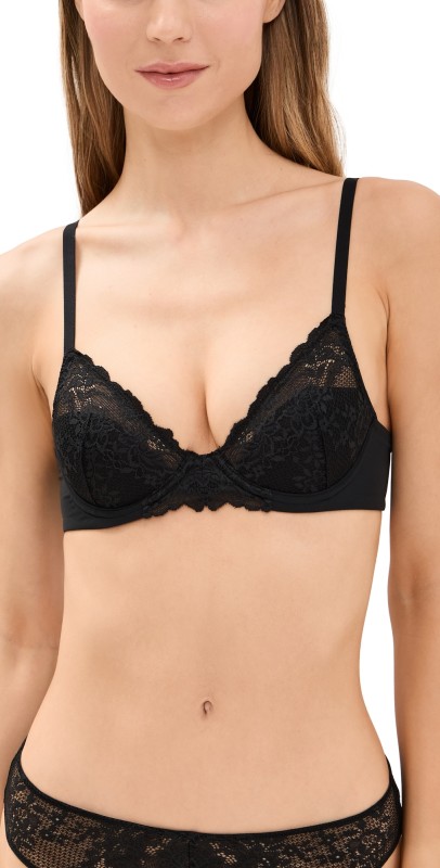Natori Natori Heavenly Convertible Comfort Lace Contour Underwire Bra Black