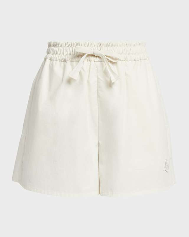 Long Drawstring Cotton Shorts