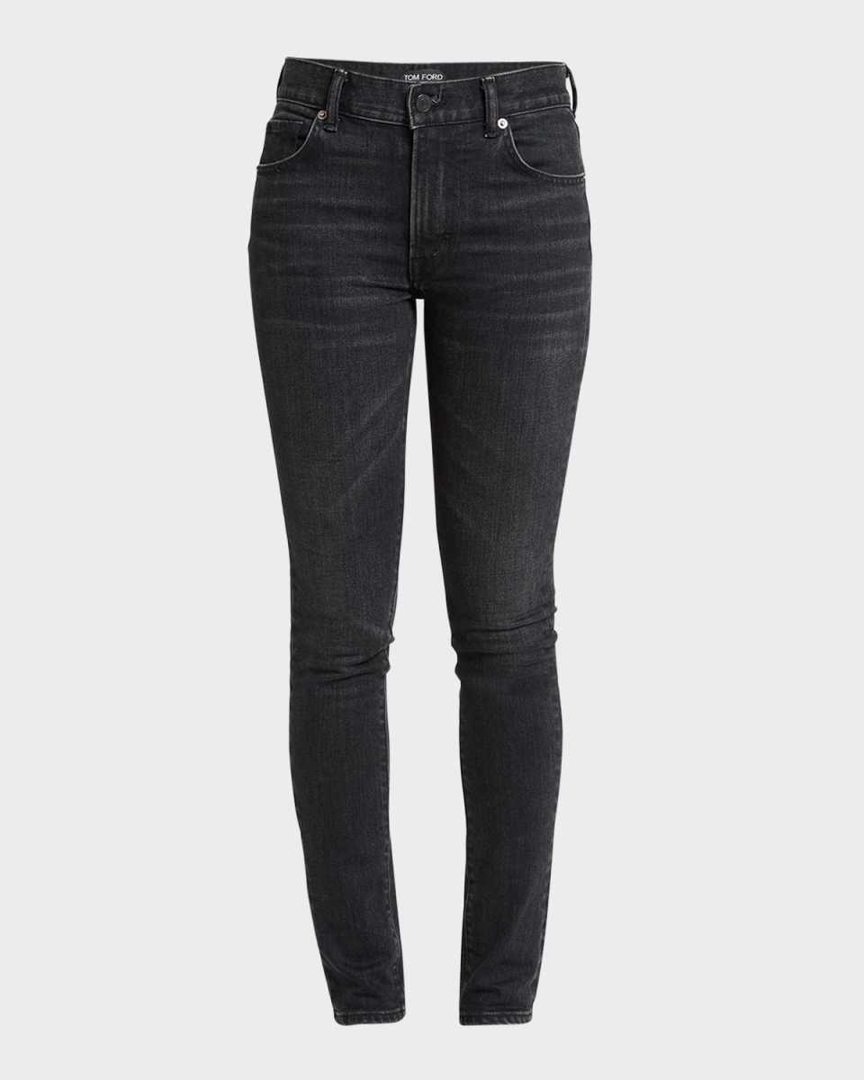 Mid-Rise Skinny-Leg Stretch Denim Pants